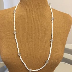White and Clear Beaded Necklace